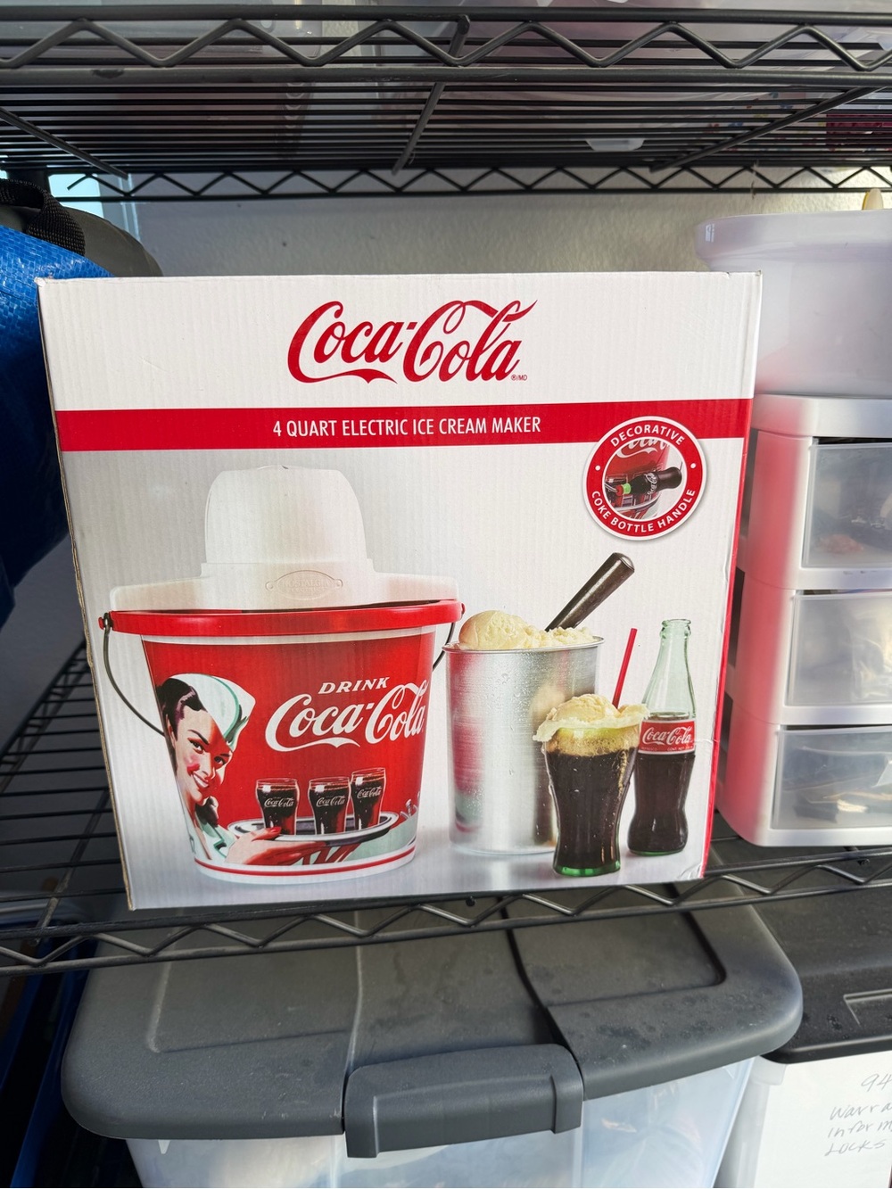 Coca-Cola Red & White 4-Quart Electric Ice Cream Maker